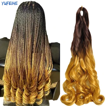 Волнистые французские Объемные Спиральные Вьющиеся волосы, связанные крючком, синтетические Свободные волнистые локоны, Афро Высокотемпературное наращивание волос для женщин
