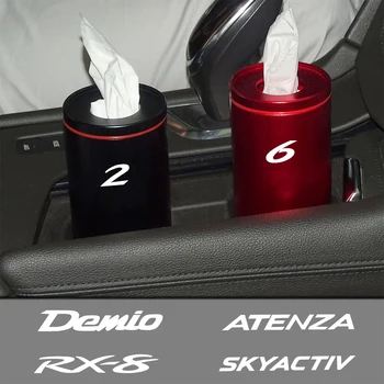 Для Mazda SKYACTIV RX8 RX7 efini PROTEGE 5 PREMACY MX5 CX7 CX5 CX3 BT50 MPV Автоматические Коробки Для Салфеток Автомобильный Подстаканник Цилиндрическая Коробка Для Салфеток