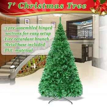 Рождественская елка из искусственной классической сосны с металлической подставкой-неосвещенная (зеленая, 7 дюймов)